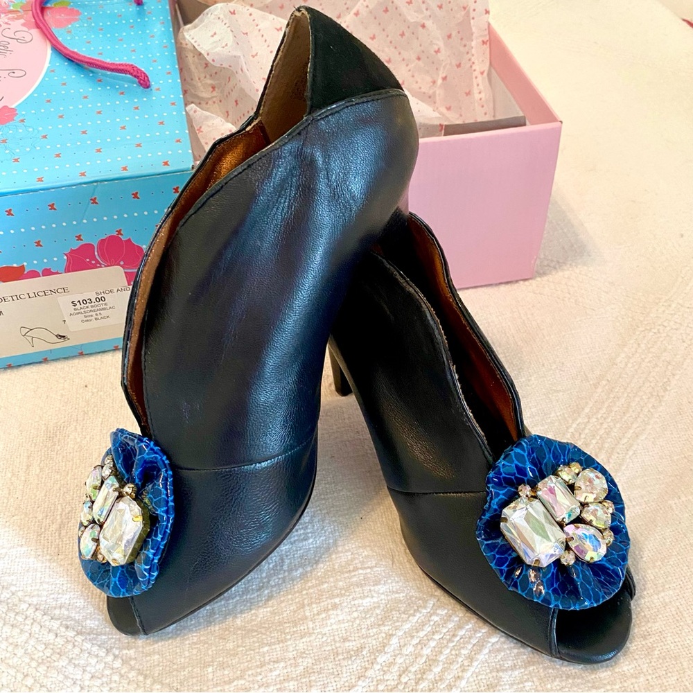Poetic License A Girls Dream Black Bootie Heels Womens US8.5 EU39.5